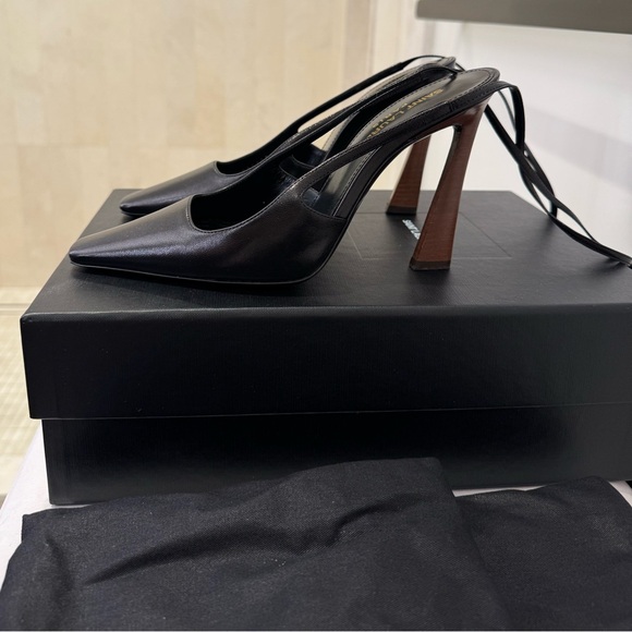 Saint Laurent Blade Tie Detailed Slingback Pumps size 35 - Picture 3 of 8